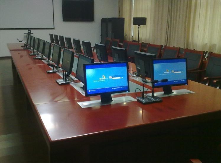 十六人位会议桌|实木油漆会议桌|电动博奥无纸化升降会议桌批发