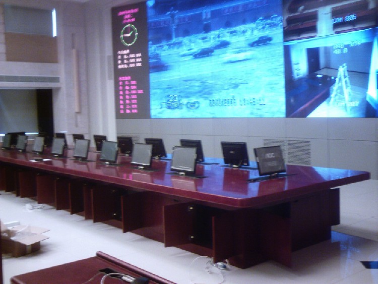 二十人位会议桌|实木油漆会议桌|电动博奥无纸化升降会议桌价格