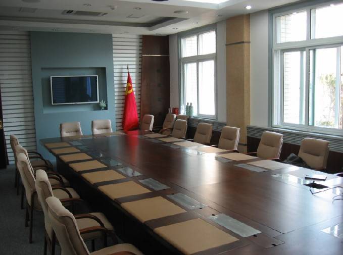 八人位会议桌|多媒体会议桌|自动博奥无纸化升降会议桌厂家电话