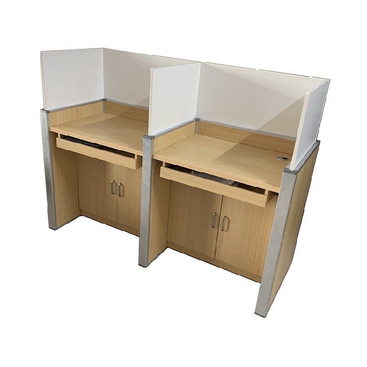 升降屏风考试桌|电动博奥品牌机考卡座视频