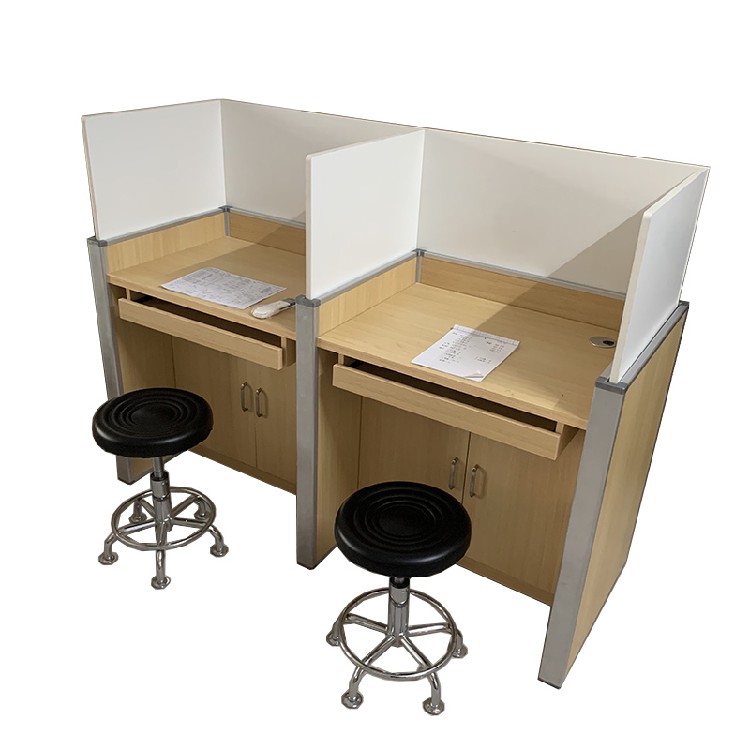 升降屏风办公桌|电动博奥教学机考卡座安装