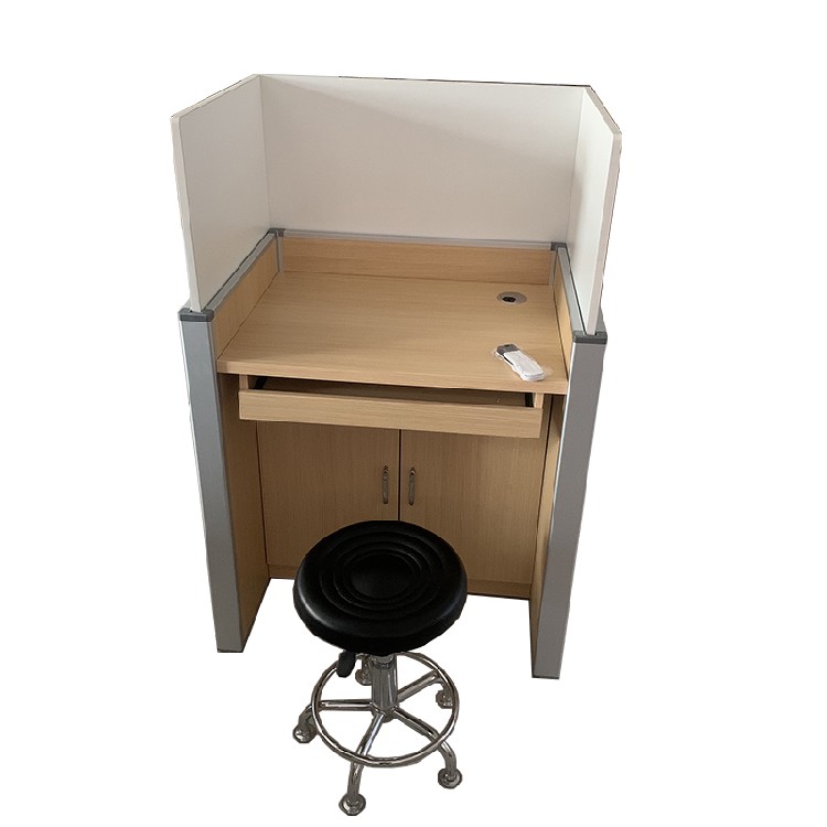 升降屏风电脑桌|电动博奥品牌机考卡座视频