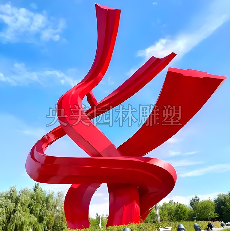 大型飘带不锈钢雕塑供应,飘带景观不锈钢雕塑